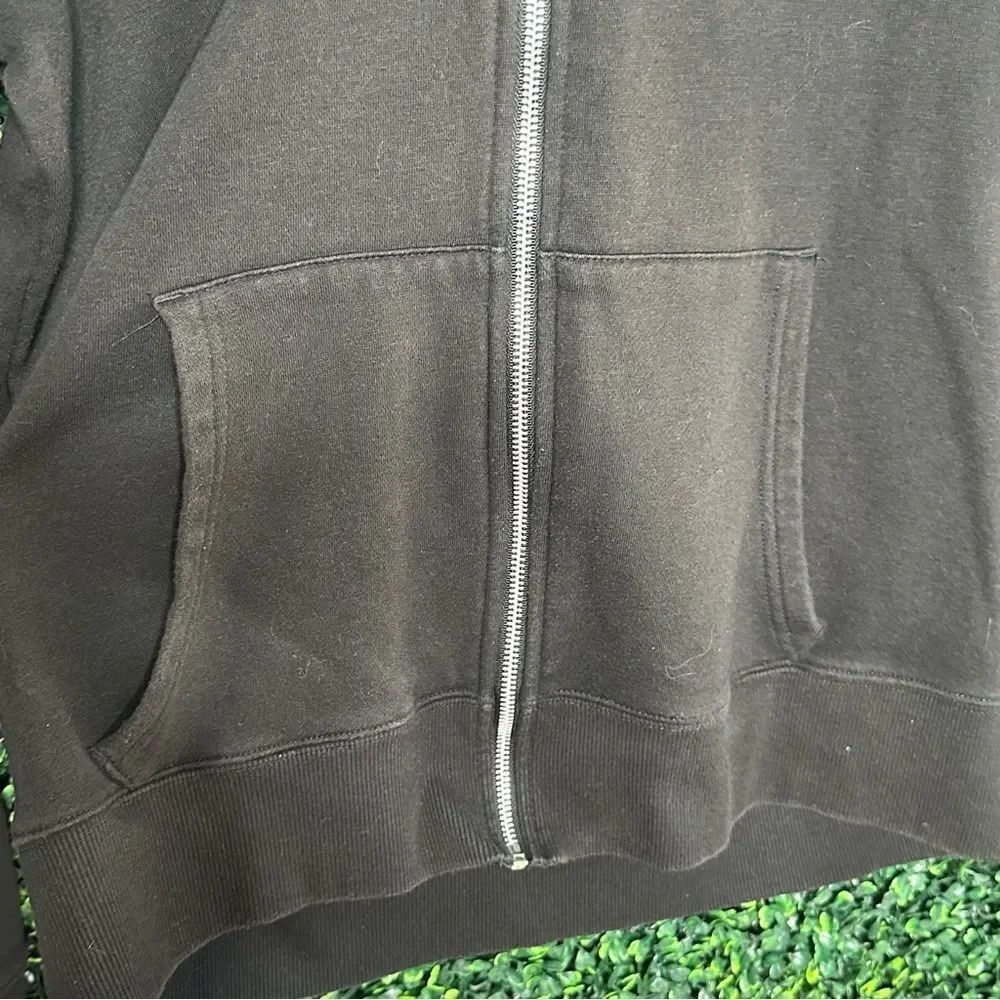 VTG Y2K True Religion Black Buddha Graphic Hoodie Sweatshirt Zip Up Sz L
